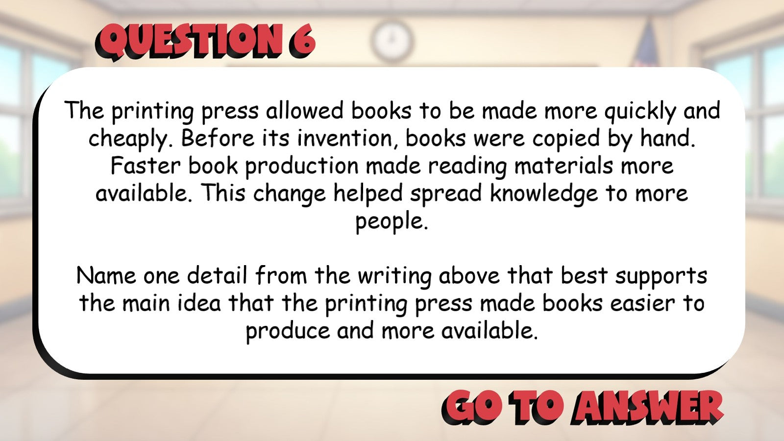Determine Main Ideas & Summarize BIG TERRIBLE GAME - No Prep Grade 5 ELA Review