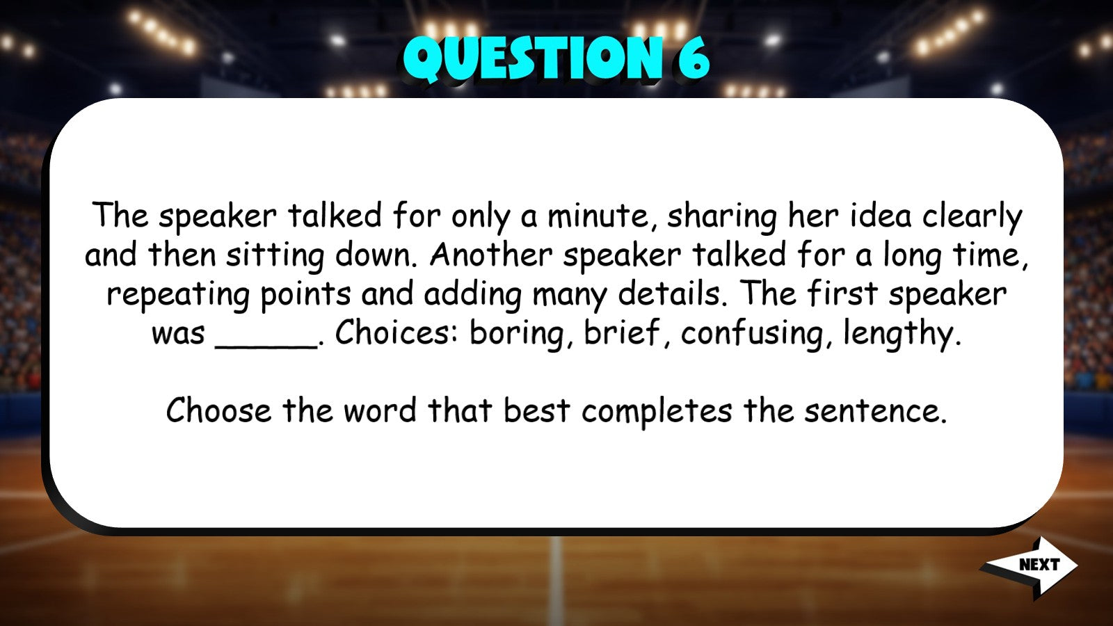 Select the Best Word on Meaning Contrast TRASHKETBALL ELA Game - No Prep Grade 4
