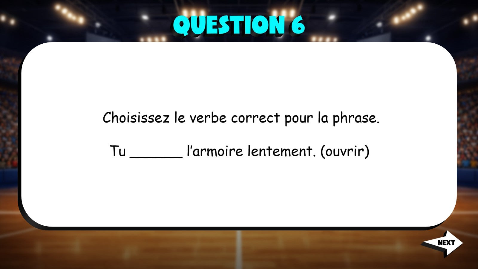 Fill In The Verb - Household Objects TRASHKETBALL French Game - No Prep Exercise