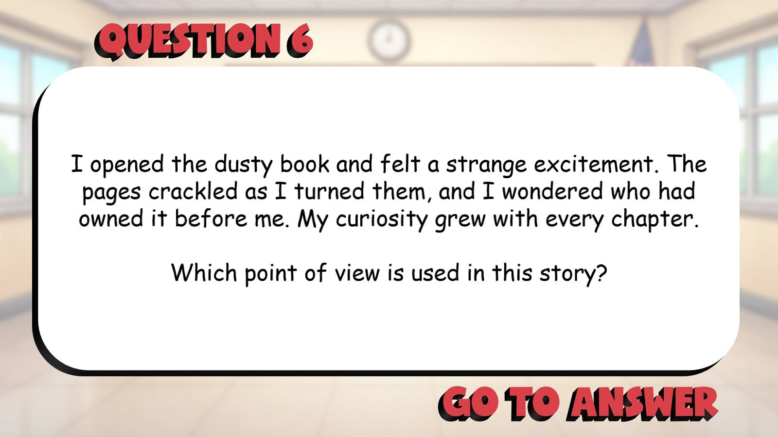 Identify the Narrator & Point of View BIG TERRIBLE GAME - Grade 4 ELA Review