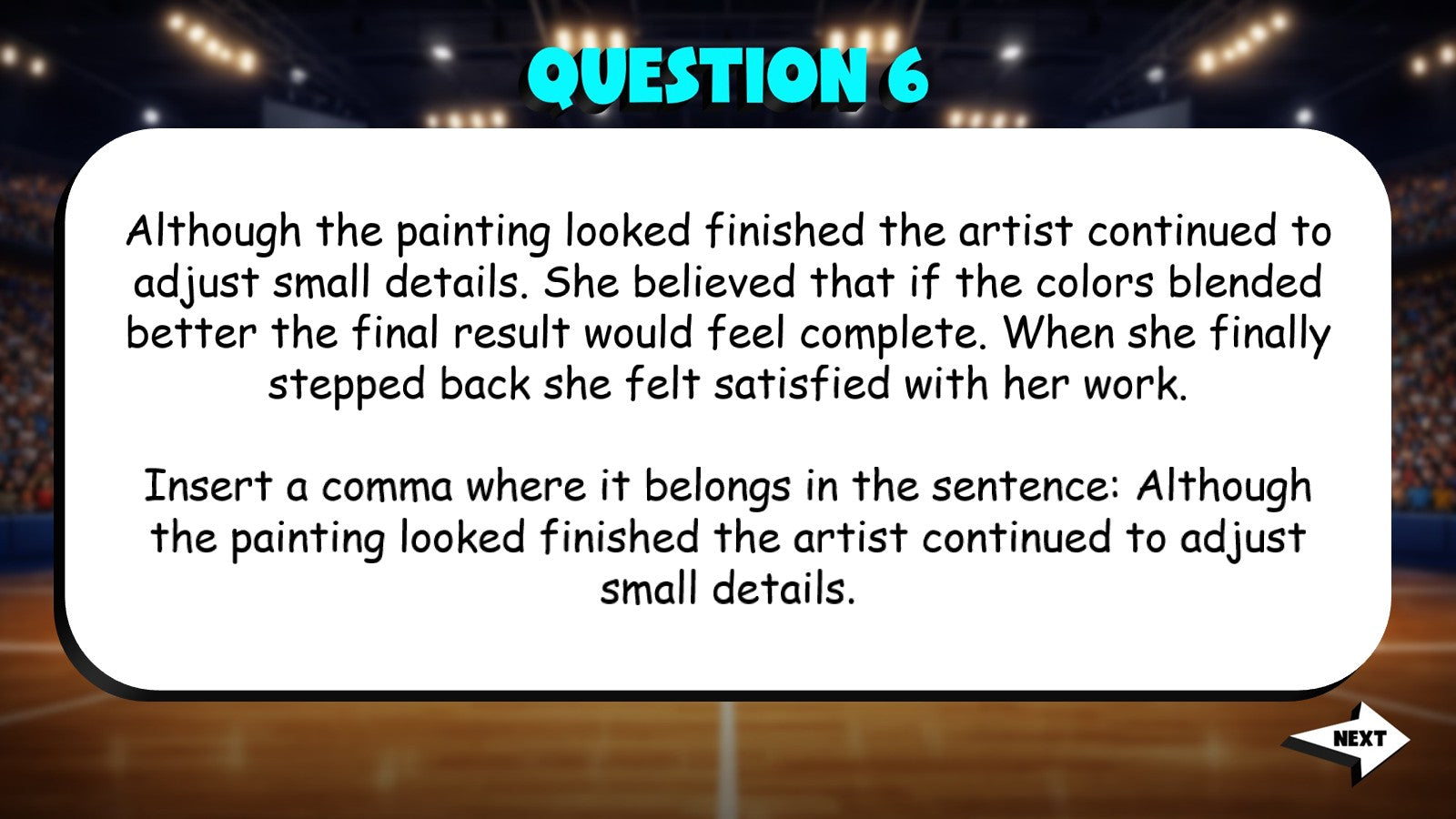 Identify Comma Usage in Complex Sentences TRASHKETBALL ELA Game - Grade 7