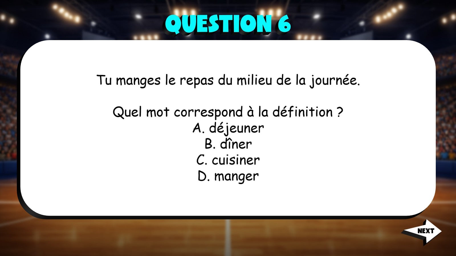 Match the Definition - Daily Activities TRASHKETBALL French Game - No Prep