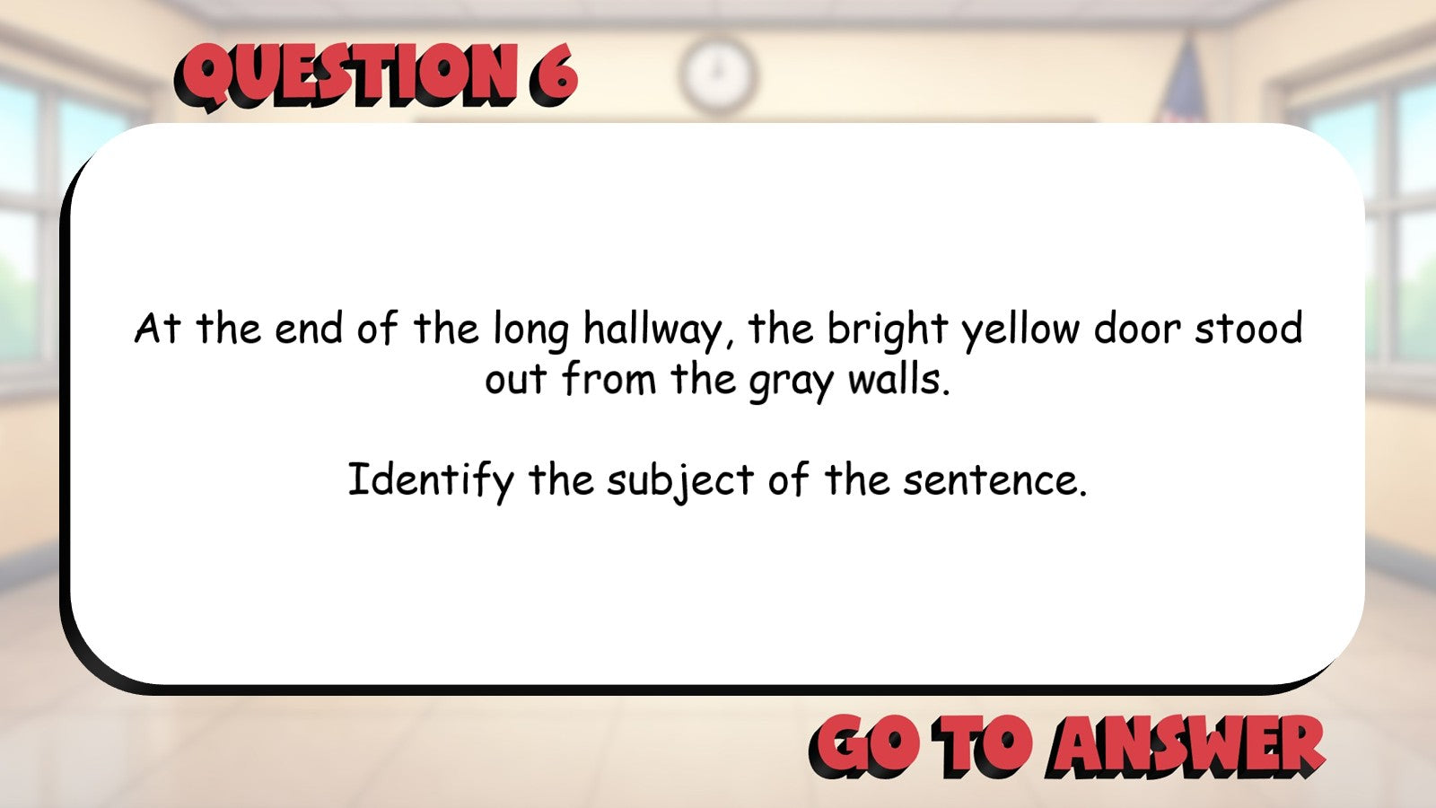 Identify the Subject of a Sentence BIG TERRIBLE GAME - Grade 3 ELA Review