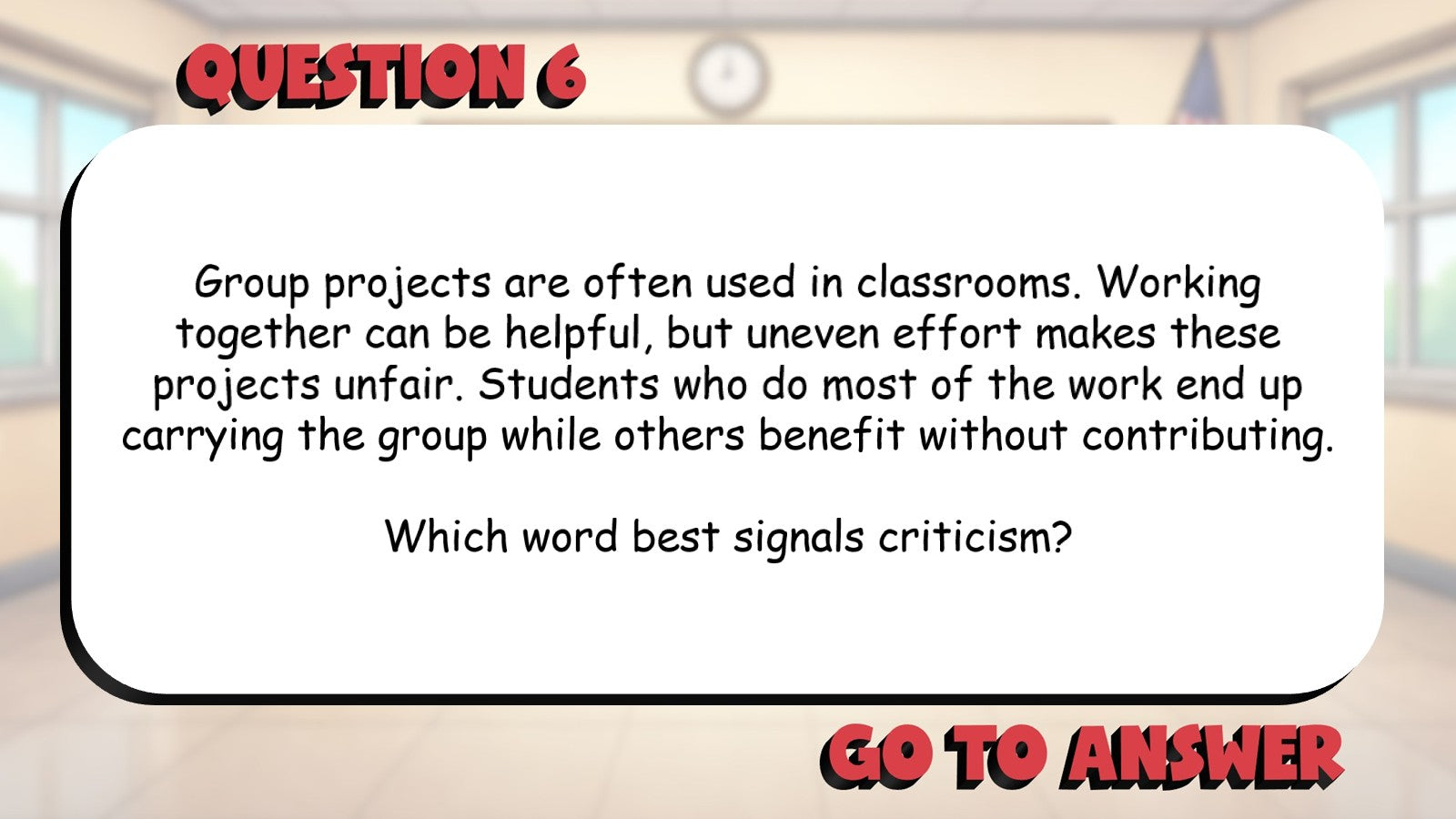 Identify Language That Reveals Bias or Stance BIG TERRIBLE GAME - Grade 5 ELA
