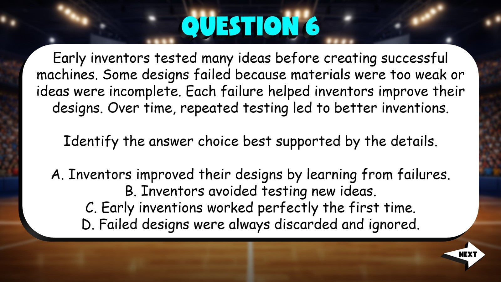 Identify the Strongest Answer from Evidence TRASHKETBALL ELA Game - Grade 5
