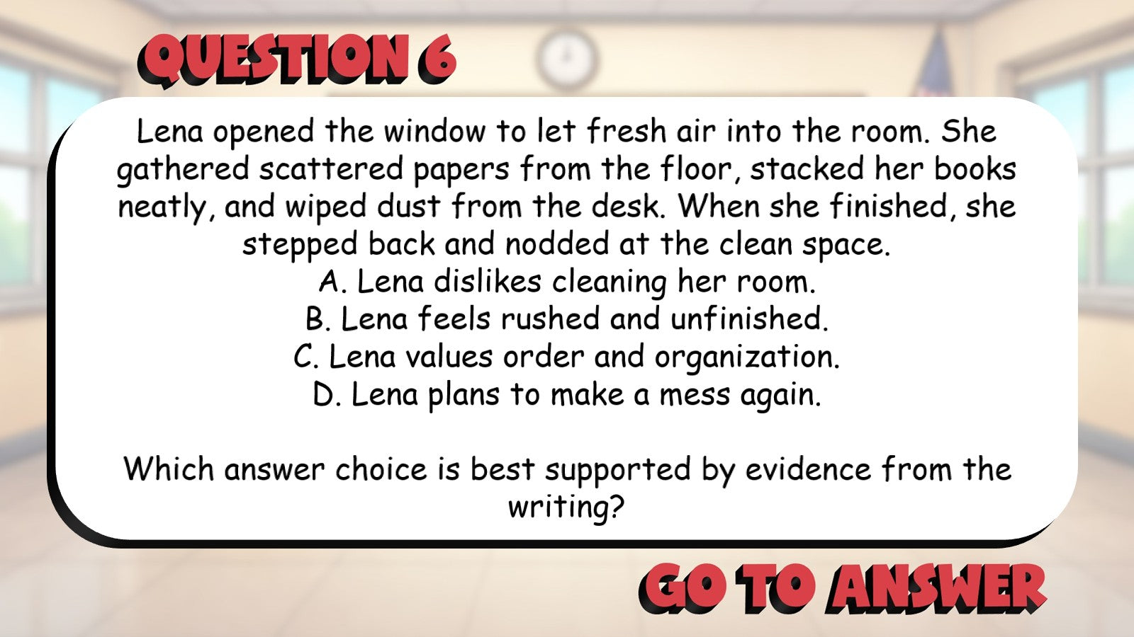 Identify the Strongest Answer from Text BIG TERRIBLE GAME - Grade 5 ELA Review