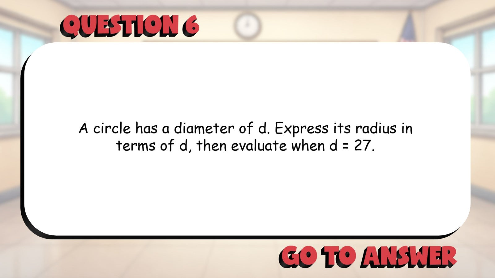 Radius and Diameter BIG TERRIBLE GAME - No Prep Geometry Math Review Activity