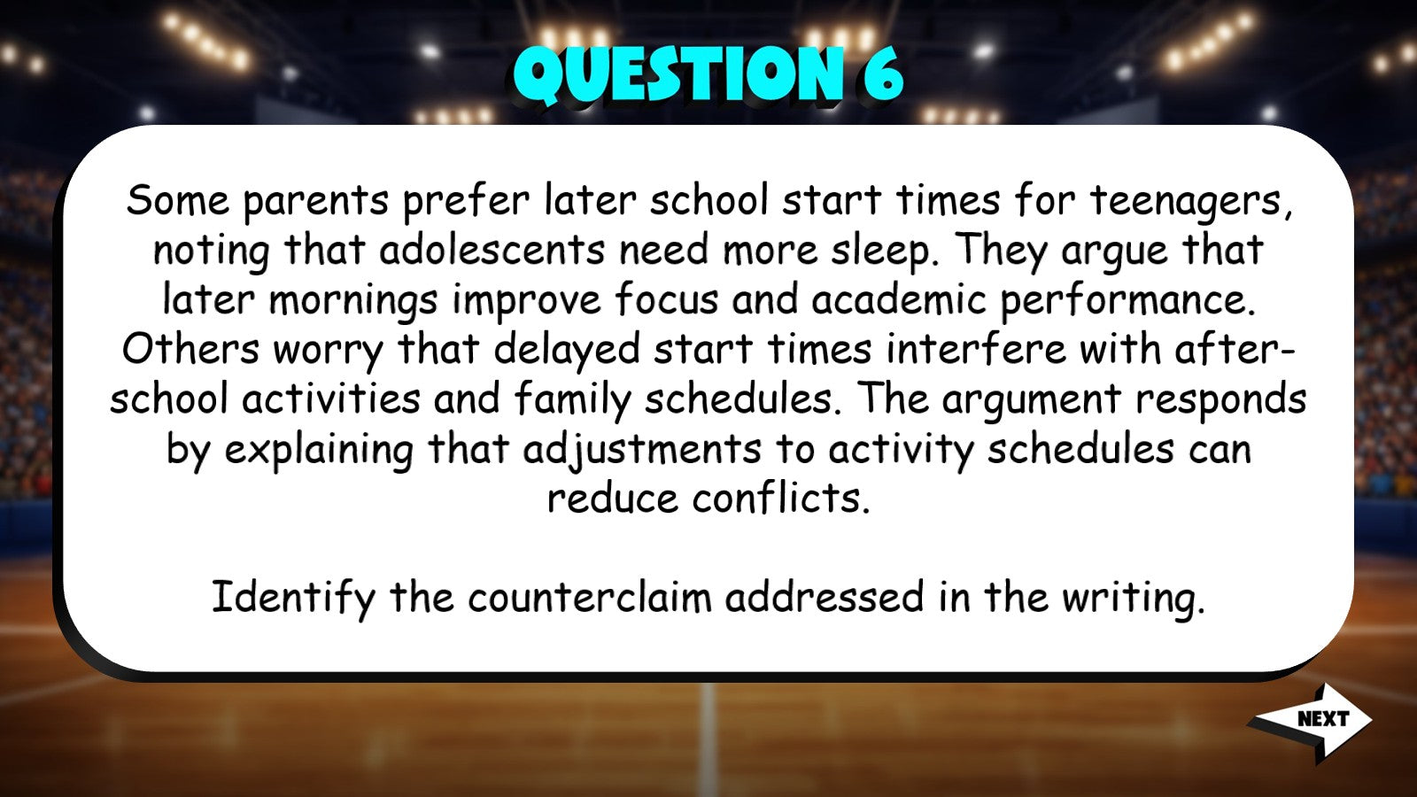 Identify Counterclaims TRASHKETBALL ELA Game - No Prep Grade 9 Review Activity