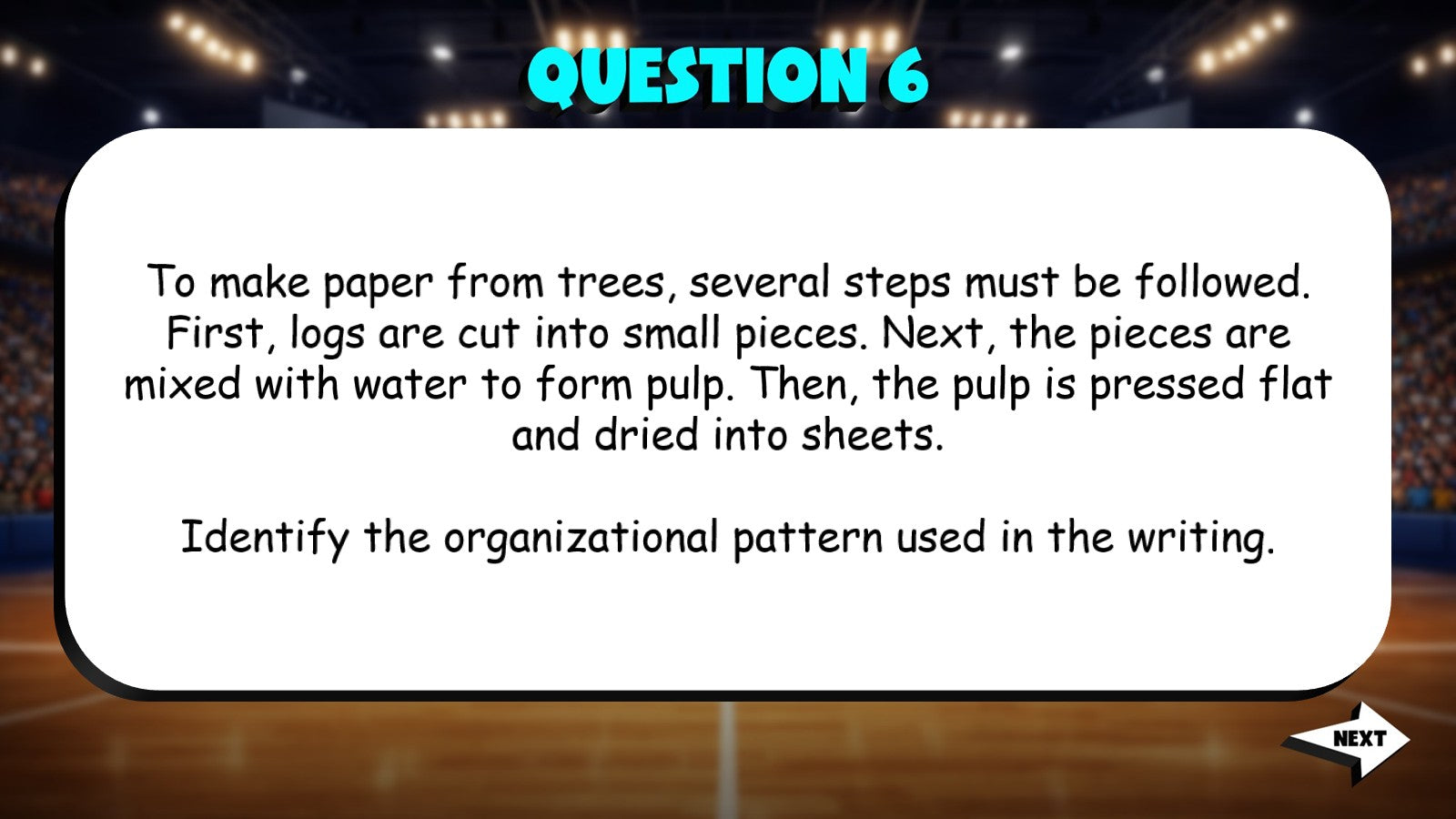 Identify Common Informational Text Structures TRASHKETBALL ELA Game - Grade 4