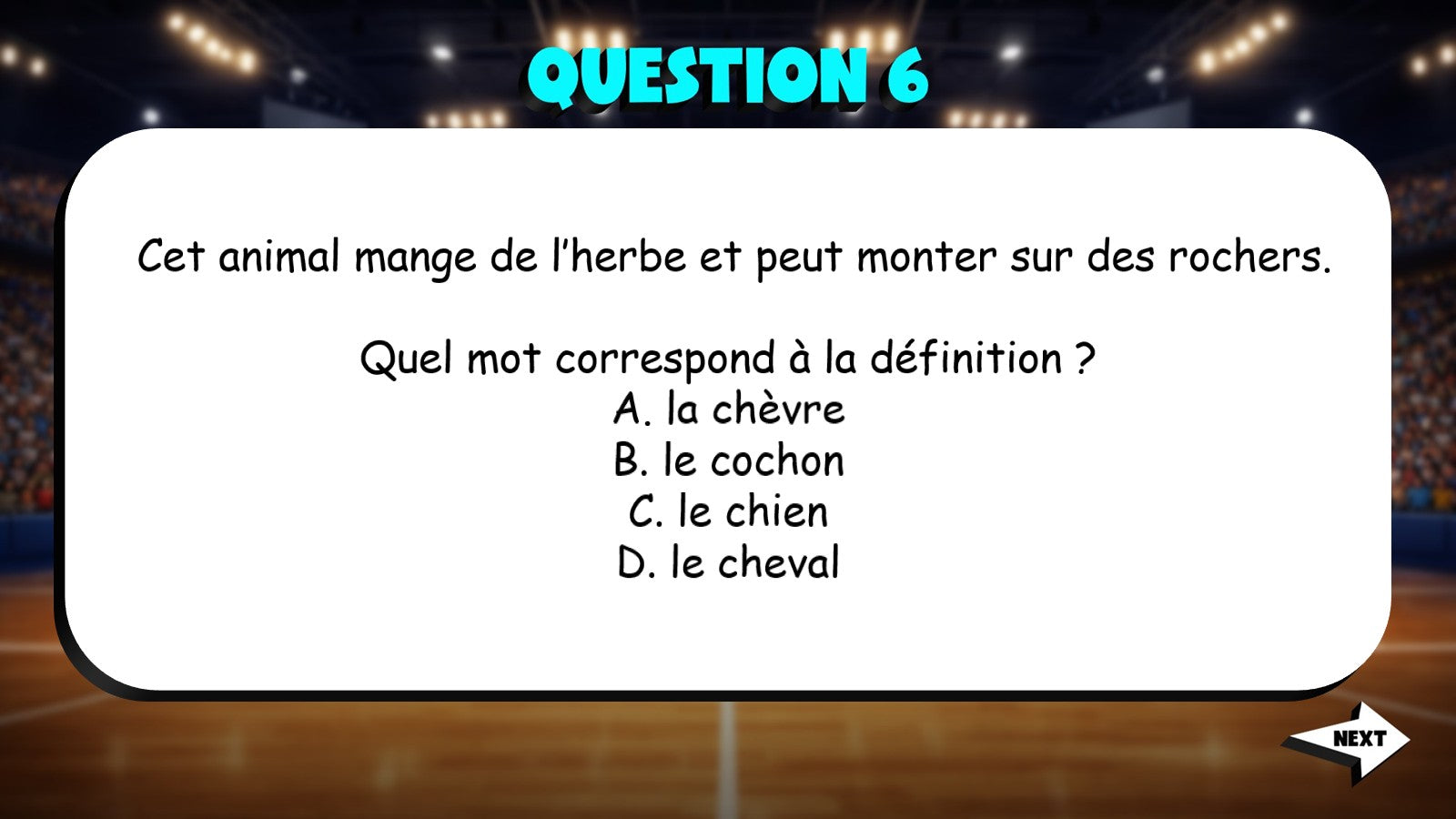 Match the Definition - Pets & Farms TRASHKETBALL French Game - No Prep Exercise