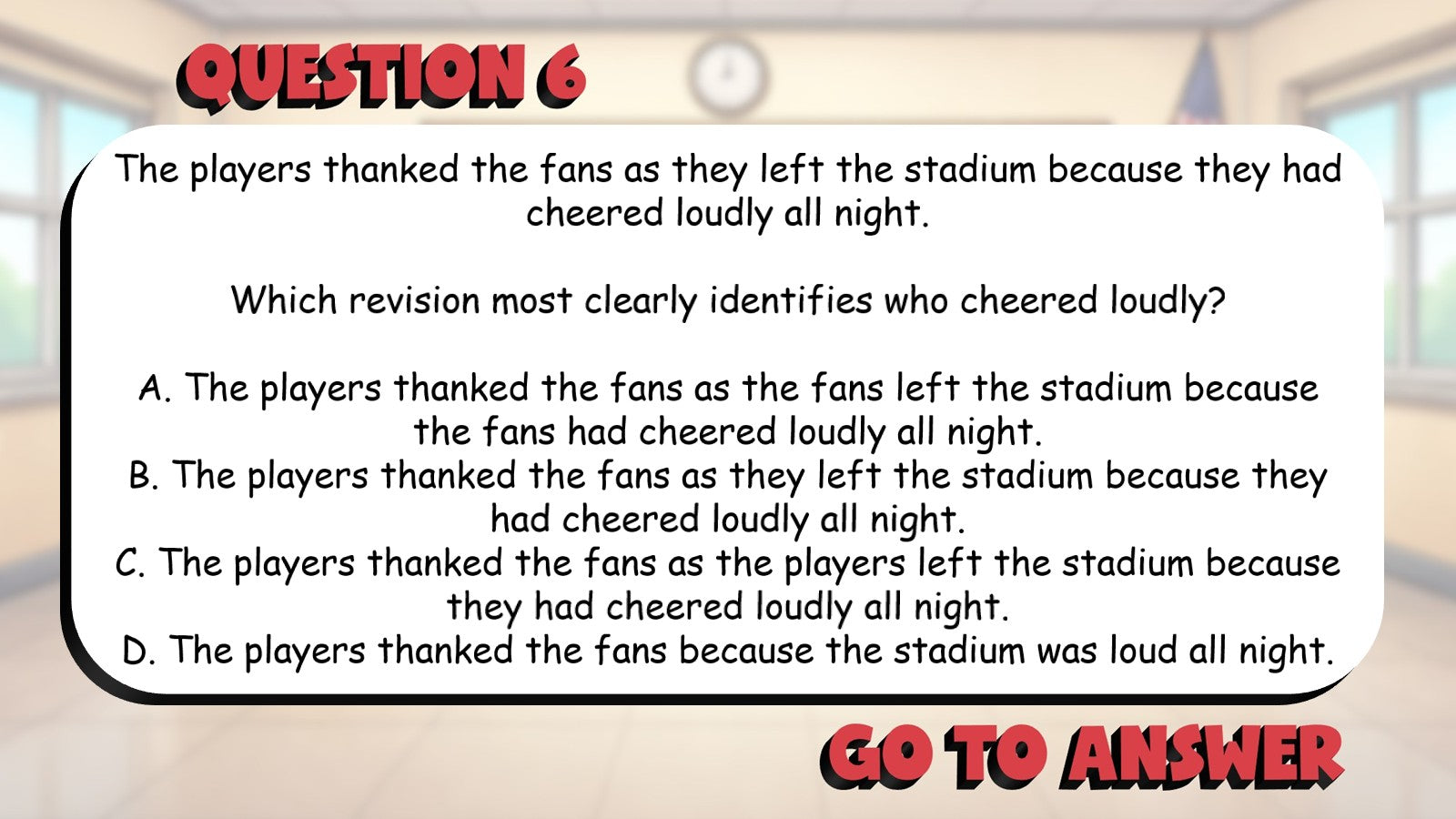 Select Revisions for Pronoun Reference BIG TERRIBLE GAME - Grade 5 ELA Review