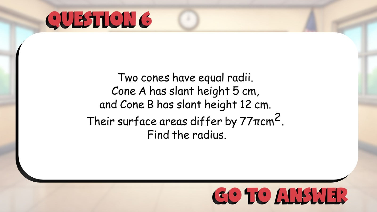 Surface Area of Cones BIG TERRIBLE GAME - No Prep Geometry Math Review Activity