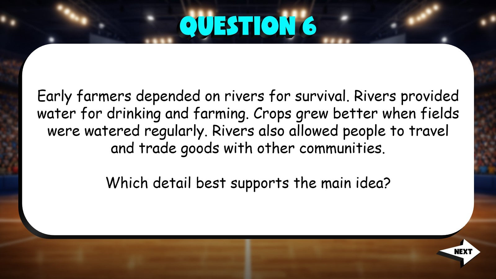 Key Details That Support the Main Idea TRASHKETBALL ELA Game - No Prep Grade 5