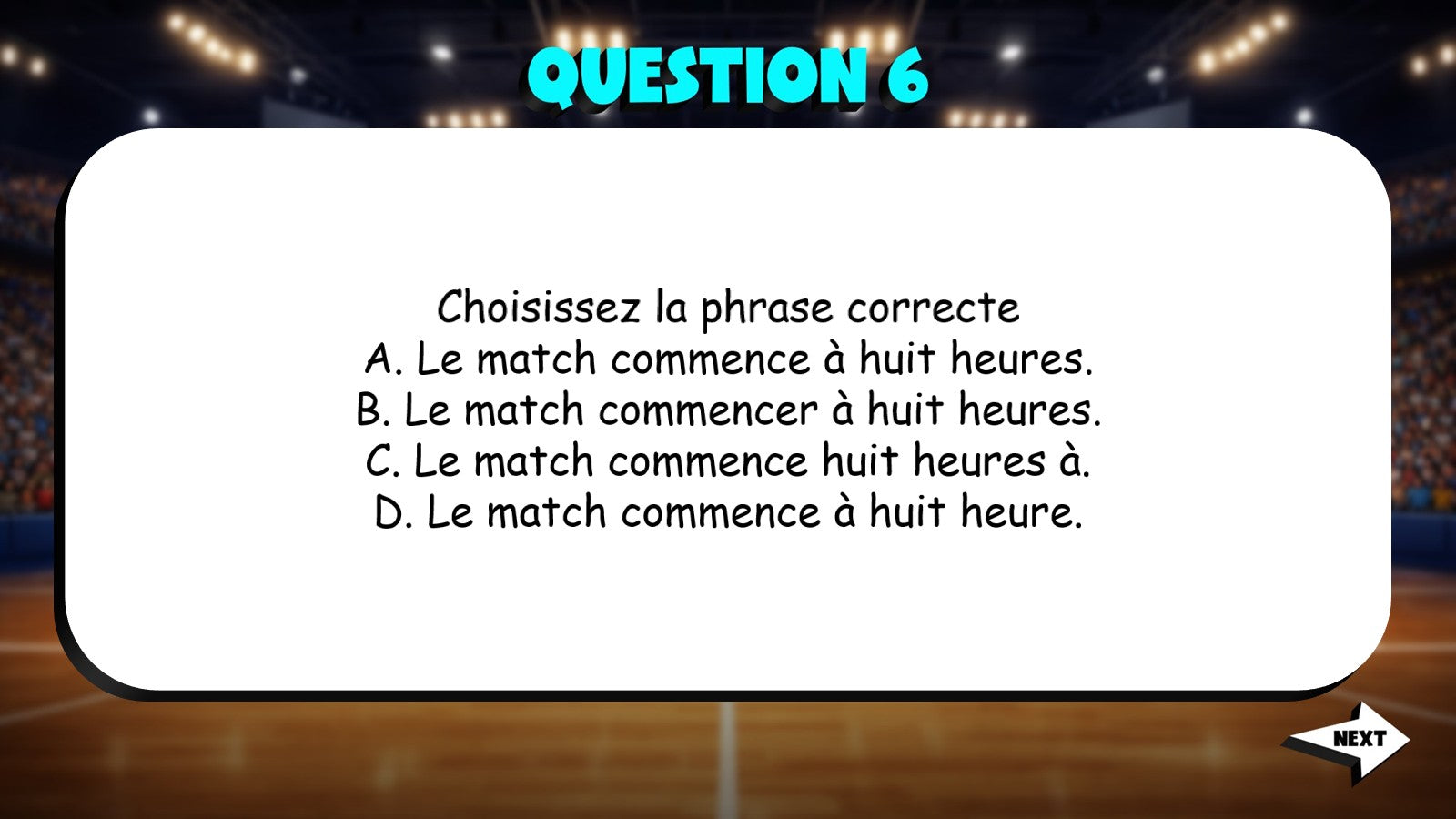 Select Correct Sentence - Sports TRASHKETBALL French Game - No Prep Exercise