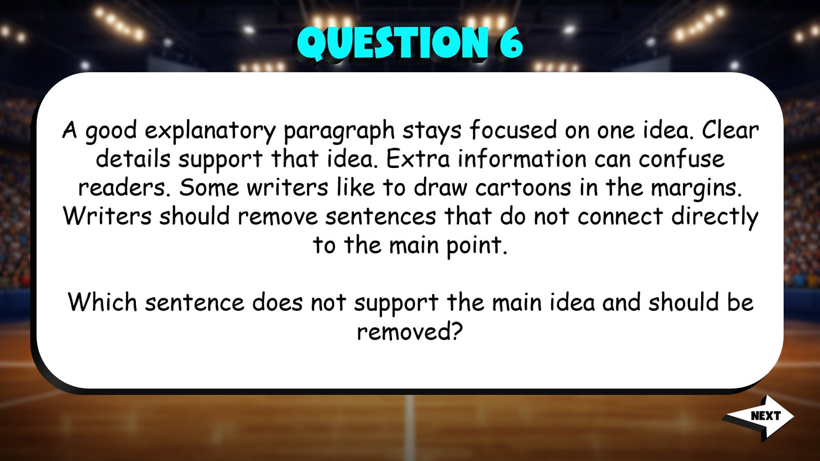 Identify & Revising Explanatory Writing TRASHKETBALL ELA Game - No Prep Grade 6