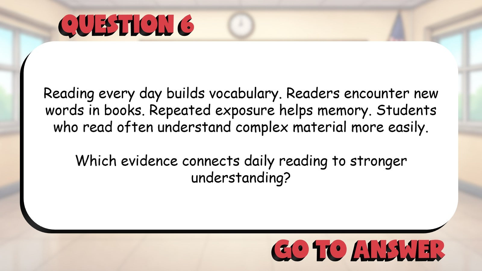 Relationships Among Ideas & Evidence BIG TERRIBLE GAME - Grade 5 ELA Review