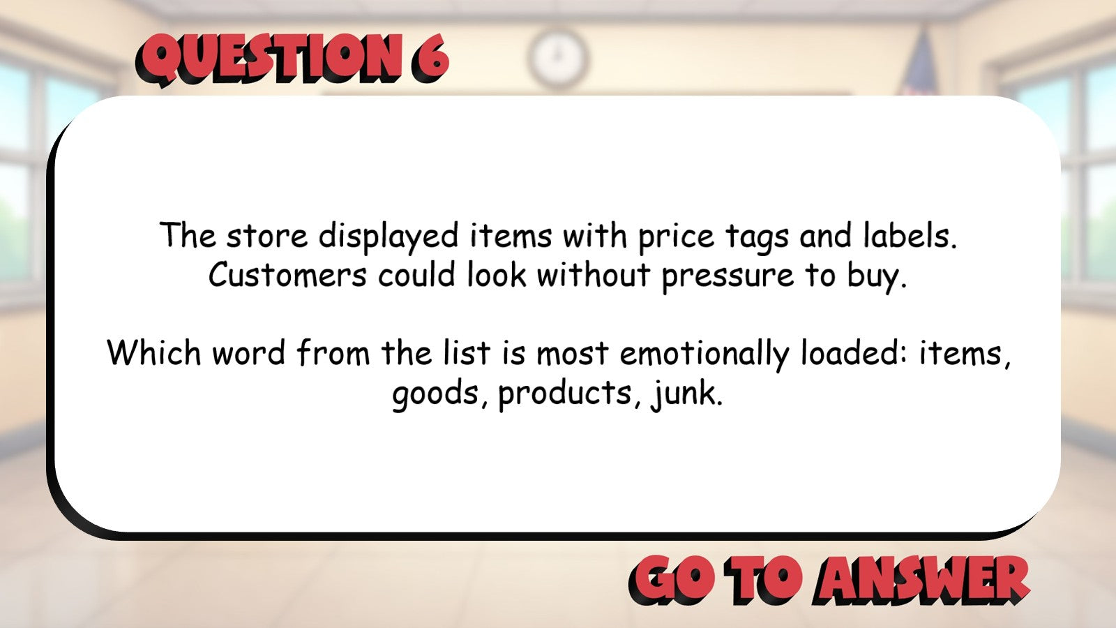 Identify Neutral Versus Loaded Word Choices BIG TERRIBLE GAME - Grade 5 ELA