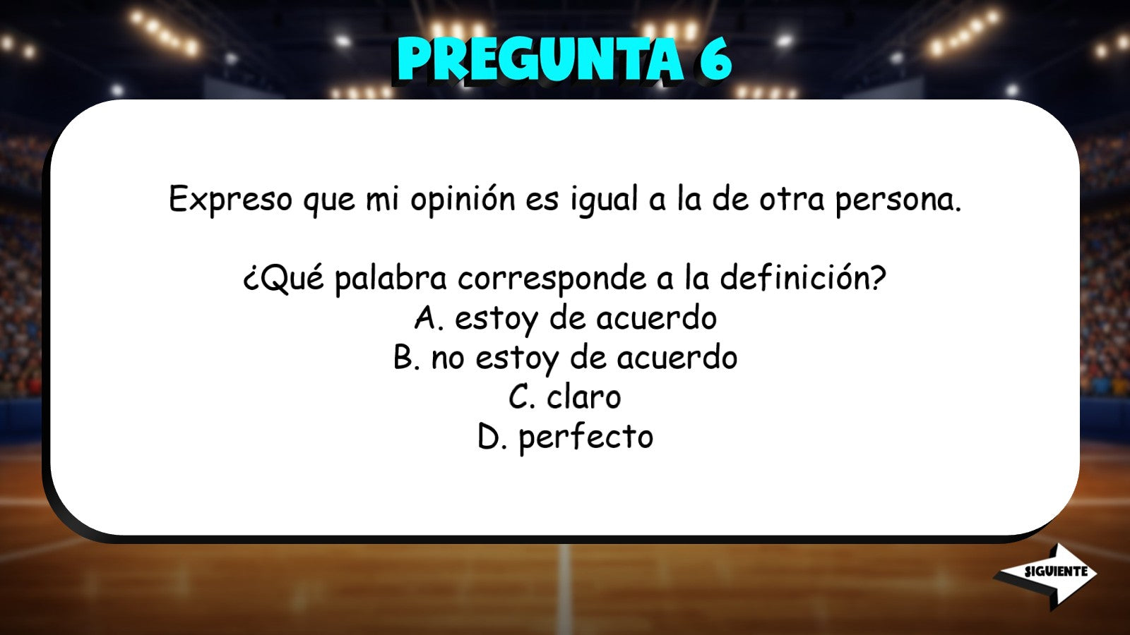Match the Definition - Opinions & Reactions TRASHKETBALL Spanish Game - No Prep