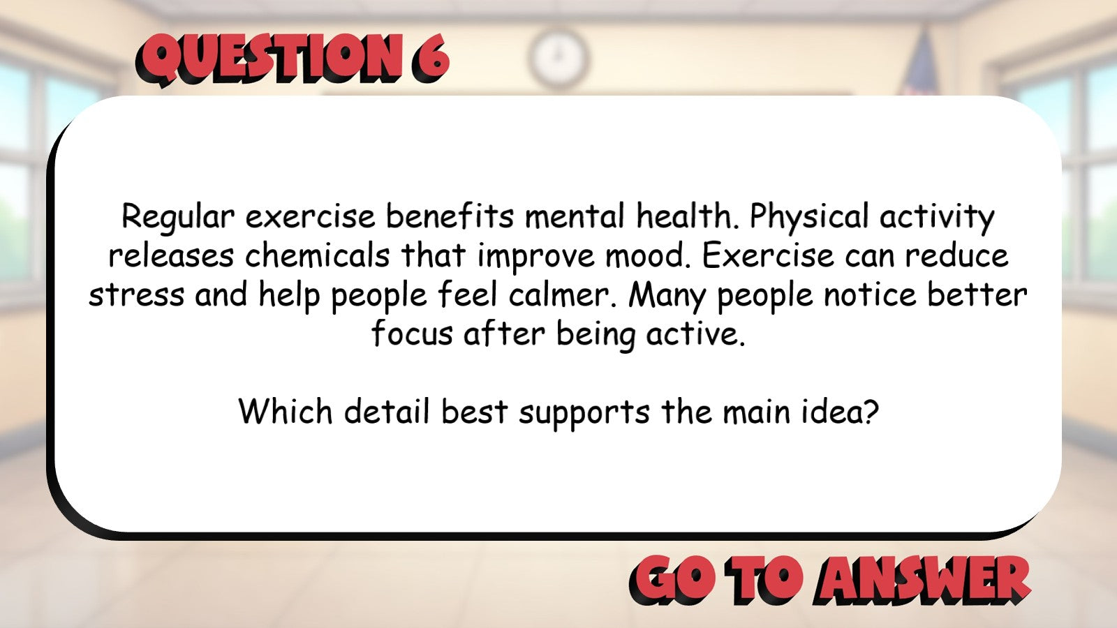 Key Details That Support the Main Idea BIG TERRIBLE GAME - Grade 5 ELA Review