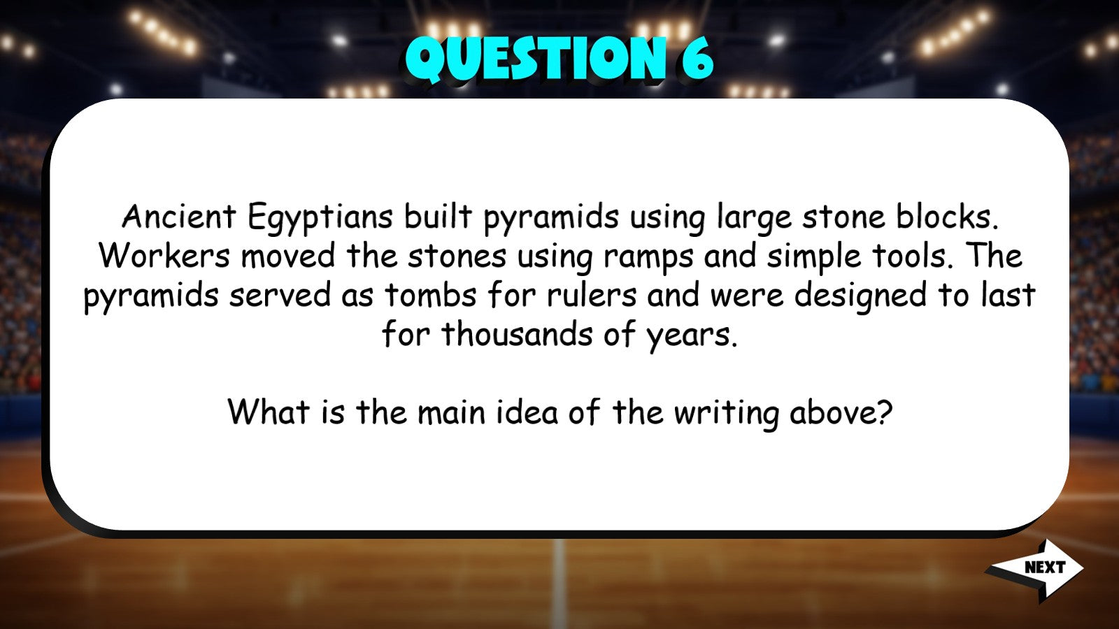Identify the Main Idea of Information TRASHKETBALL ELA Game - No Prep Grade 5