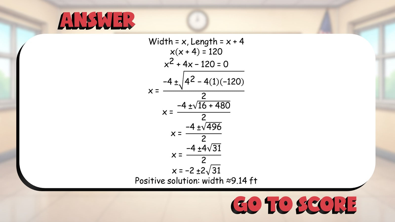 Quadratic Formula Word Problems BIG TERRIBLE GAME - No Prep Algebra 1 Review