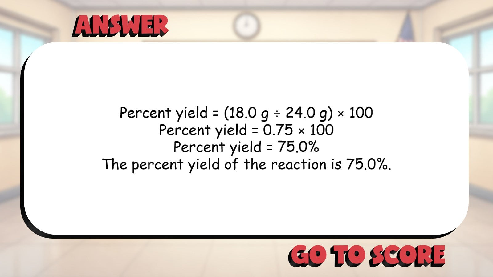 Percent Yield BIG TERRIBLE GAME - No Prep Chemistry Science Review Activity