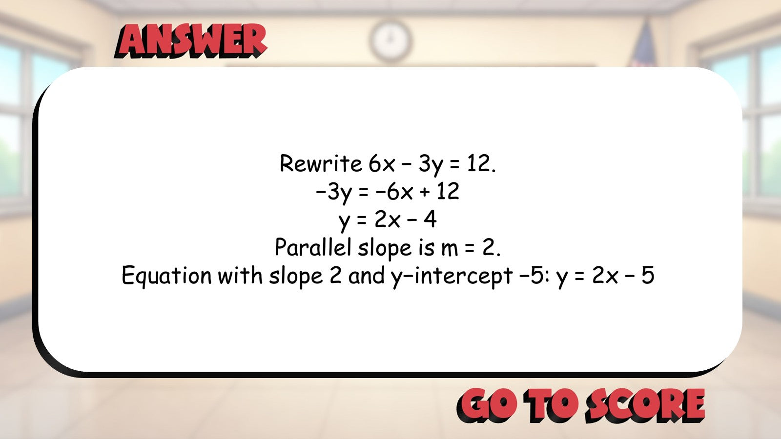 Equations of Parallel Lines BIG TERRIBLE GAME - No Prep Geometry Math Review