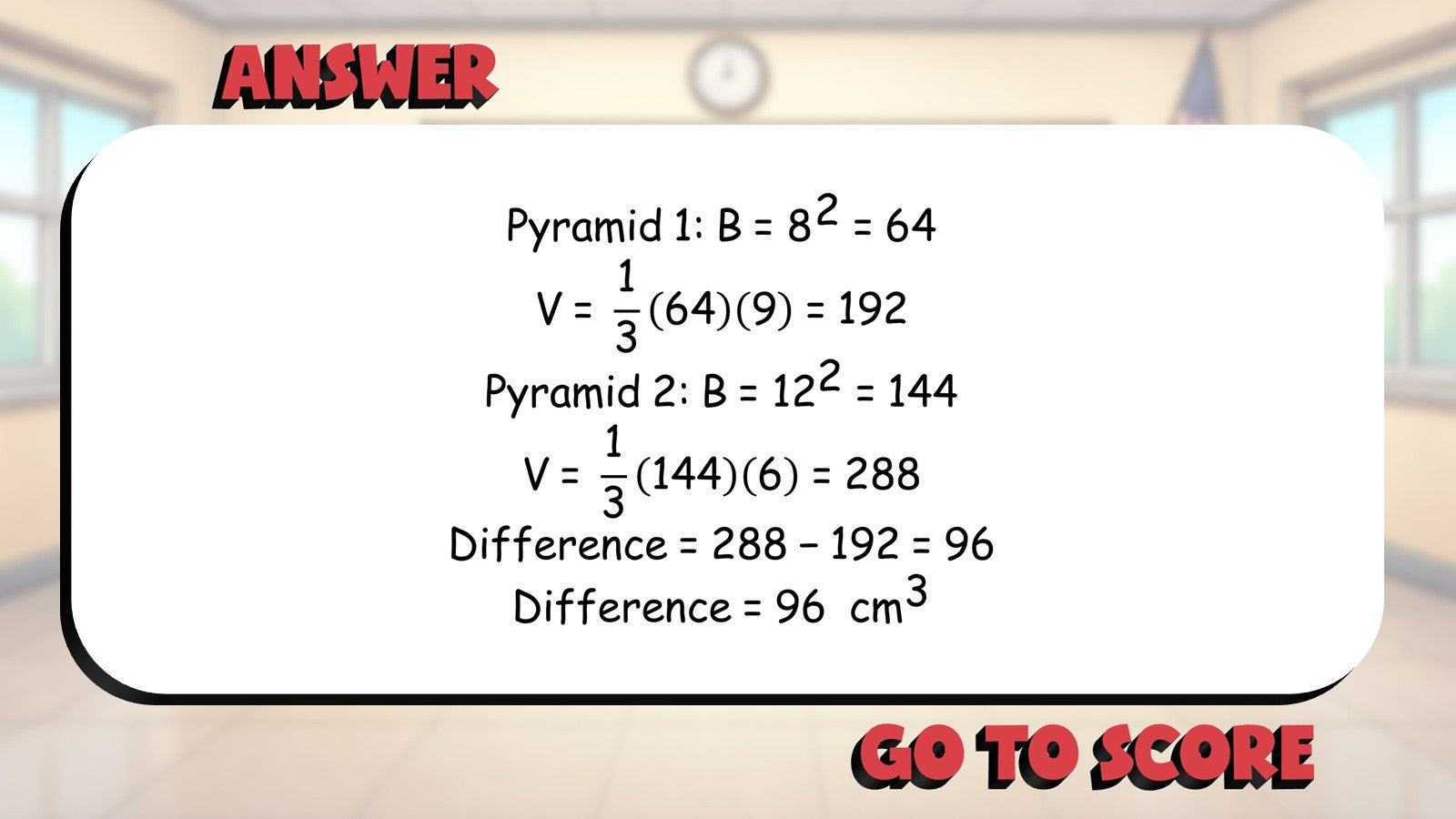 Volume of Pyramids BIG TERRIBLE GAME - No Prep Geometry Math Review Activity
