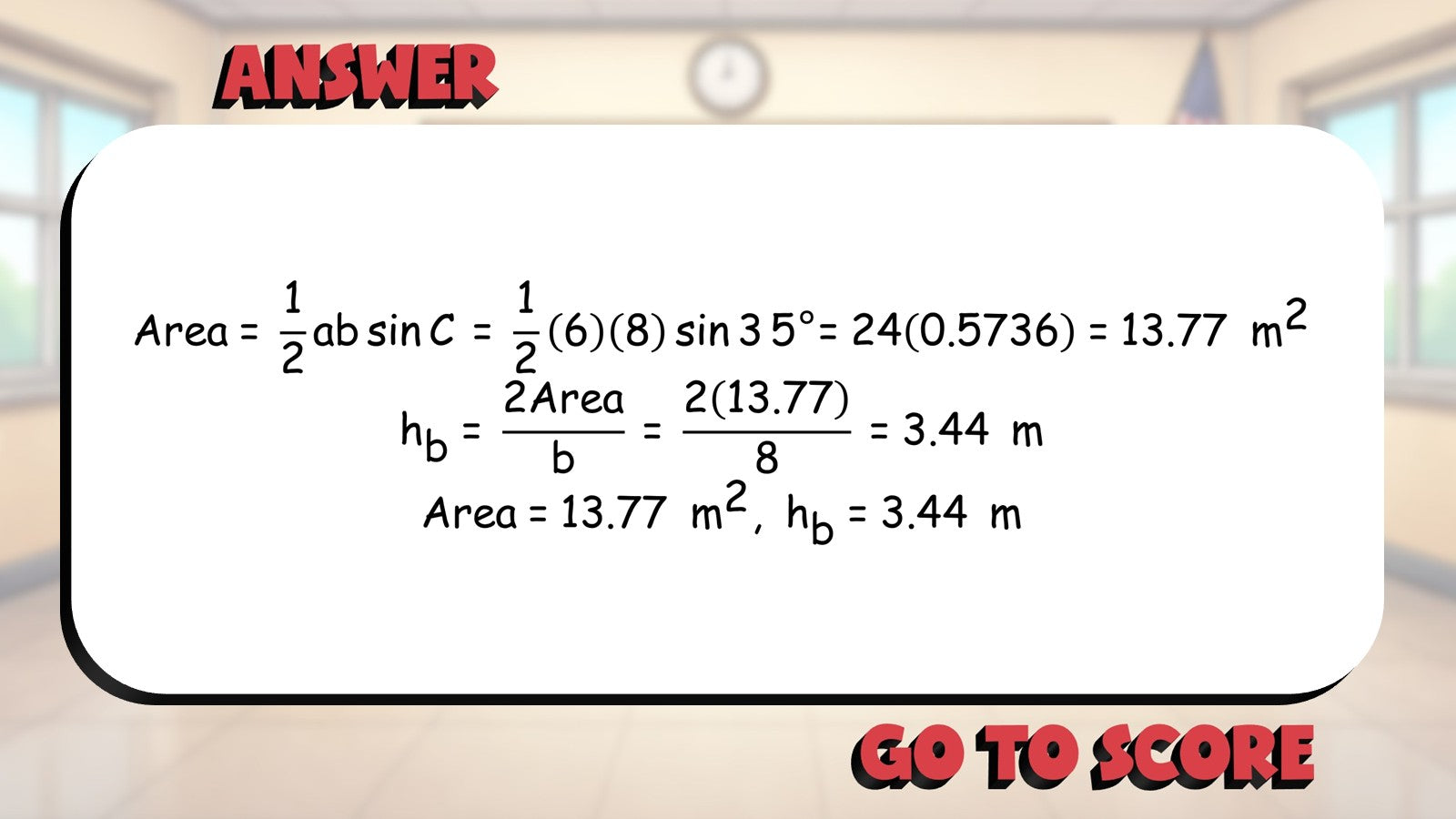 Triangle Area Applications BIG TERRIBLE GAME - No Prep Algebra 2 Math Review