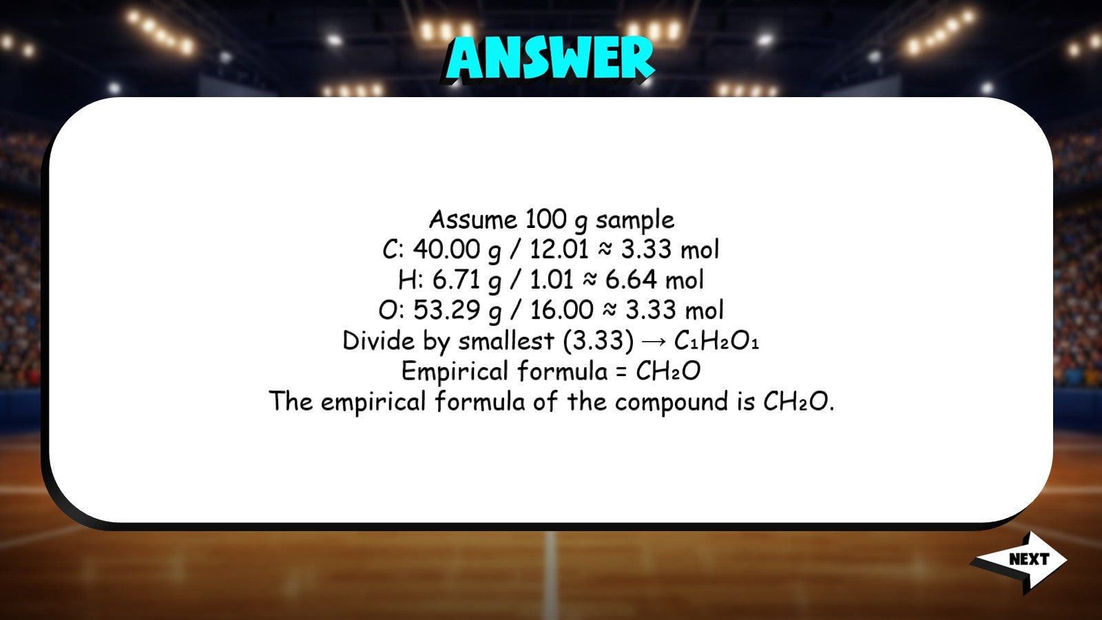 Formula Mass & Composition TRASHKETBALL Science Game - No Prep Chemistry Review