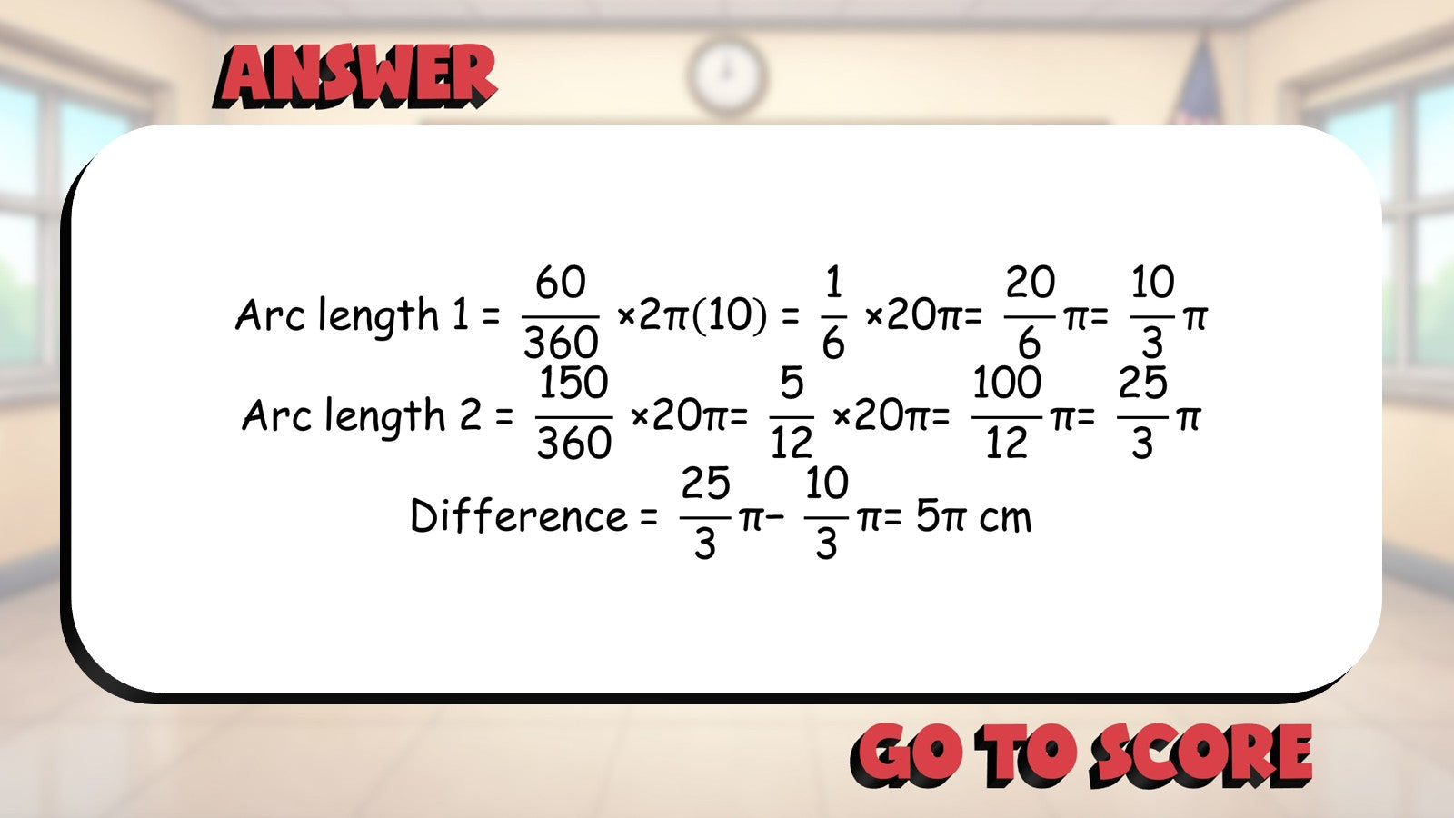 Arc Length BIG TERRIBLE GAME - No Prep Geometry Math Review Activity