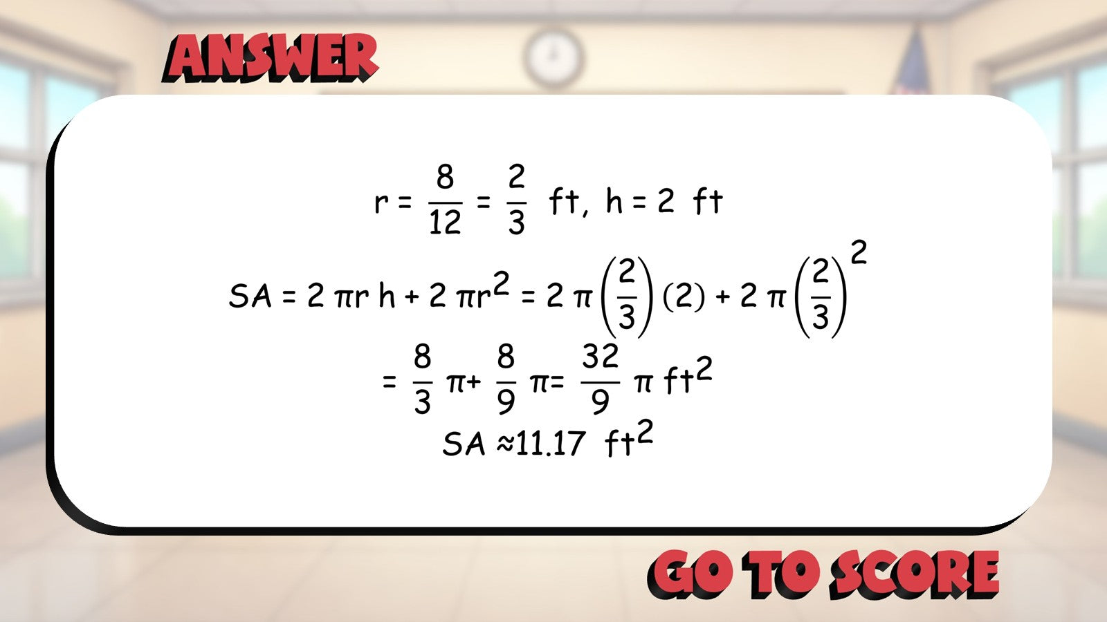 Surface Area of Cylinders BIG TERRIBLE GAME - No Prep Geometry Math Review