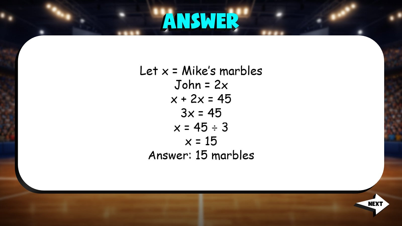 Linear Equation Word Problems TRASHKETBALL Math Game - No Prep Grade 8 Review