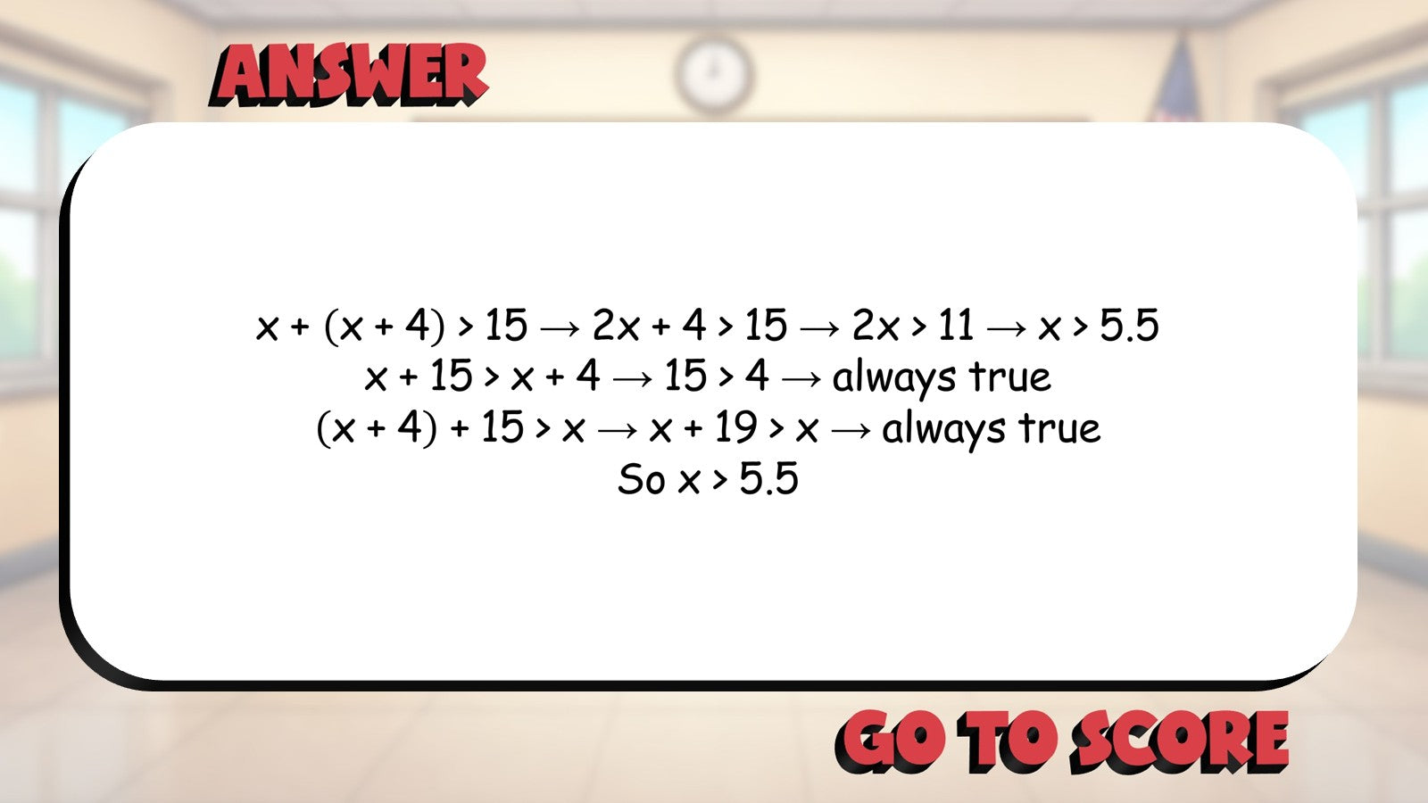 Triangle Inequality Theorem BIG TERRIBLE GAME - No Prep Geometry Math Review