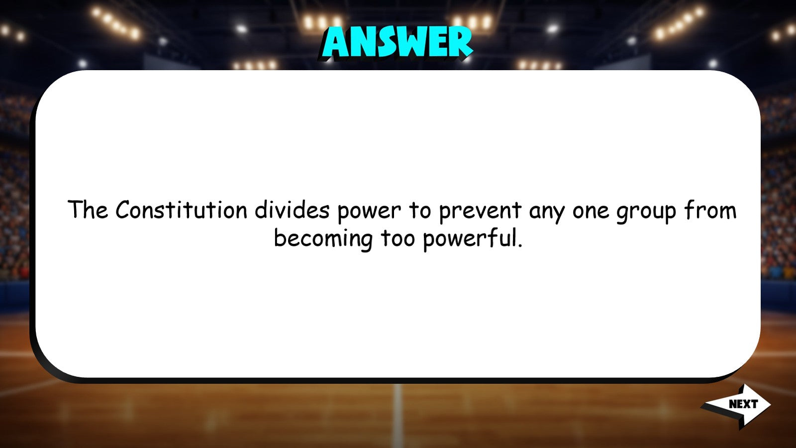 Purpose of Separation of Powers TRASHKETBALL Socials Game - No Prep Grade 4
