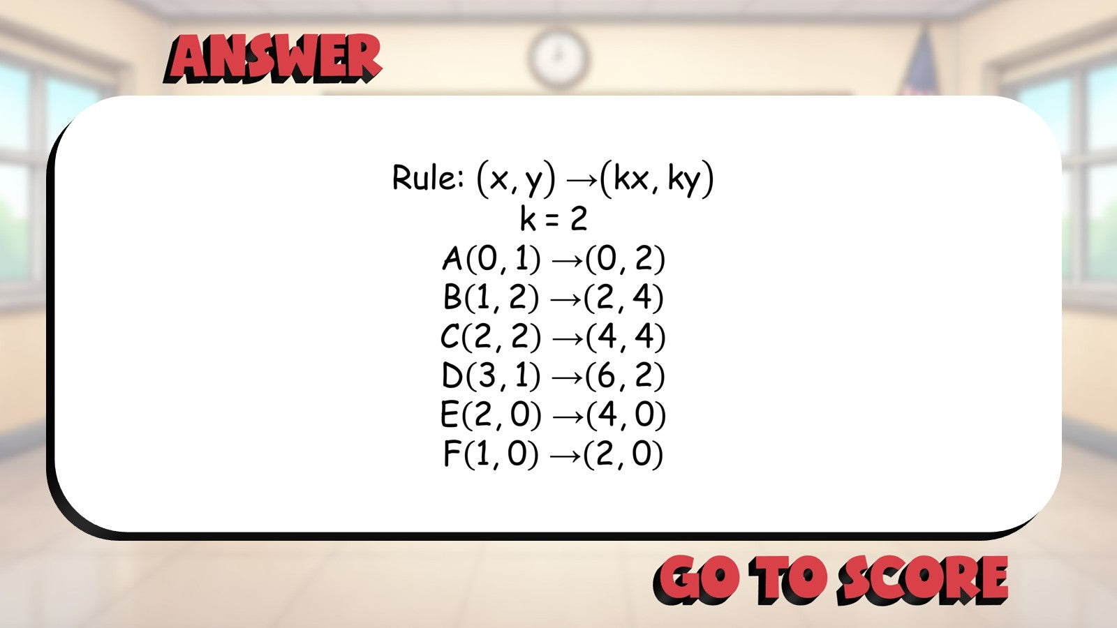 Dilation Rules BIG TERRIBLE GAME - No Prep Geometry Math Review Activity