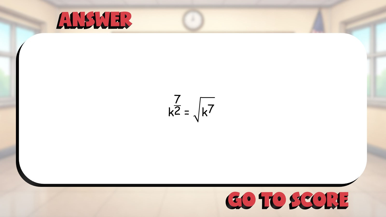 Fractional Exponents BIG TERRIBLE GAME - No Prep Algebra 1 Math Review Activity