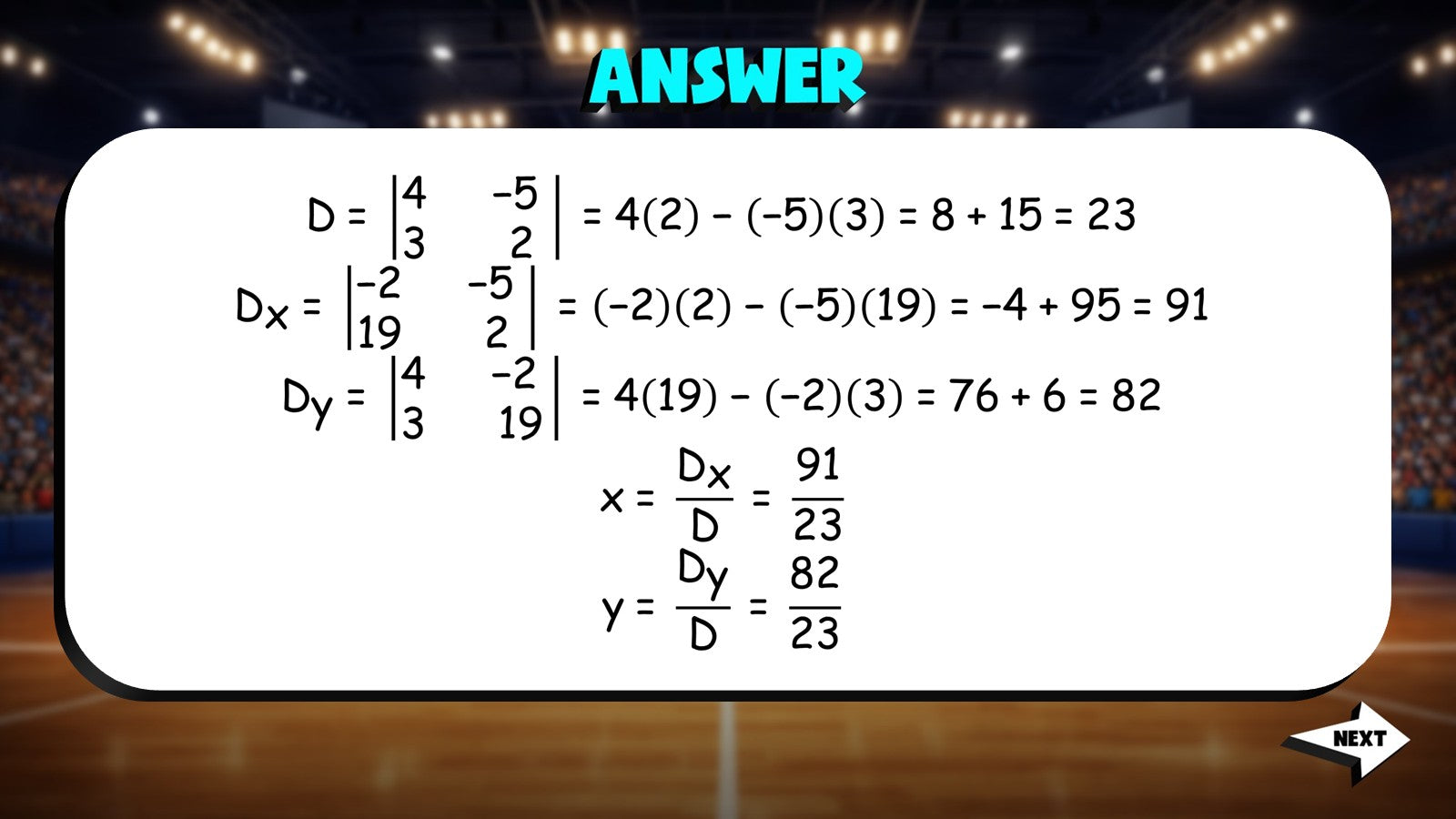 Cramer's Rule TRASHKETBALL Math Game - No Prep Algebra 2 Review Activity