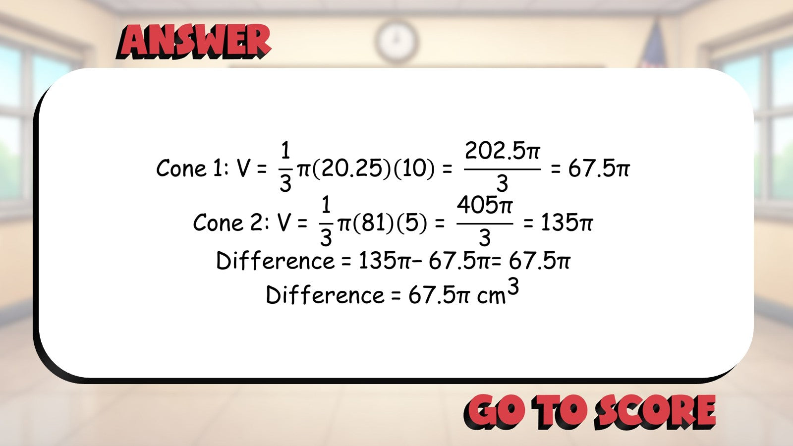 Volume of Cones BIG TERRIBLE GAME - No Prep Geometry Math Review Activity