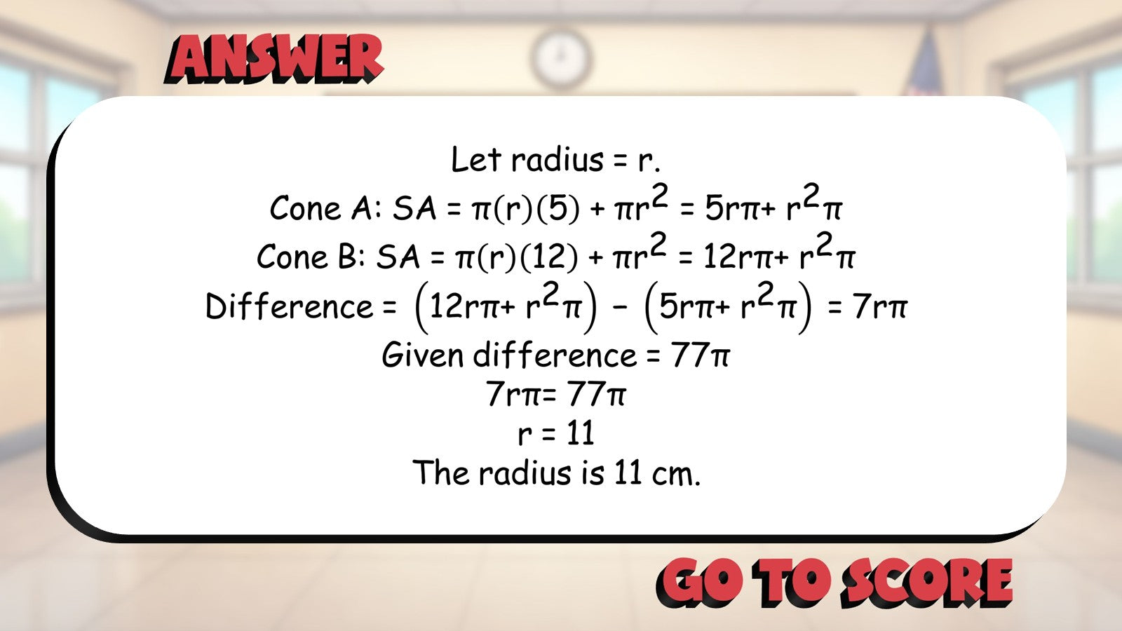 Surface Area of Cones BIG TERRIBLE GAME - No Prep Geometry Math Review Activity