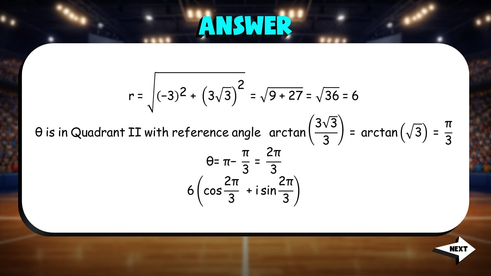 Polar Representation of Complex Numbers TRASHKETBALL Math Game - Algebra 2