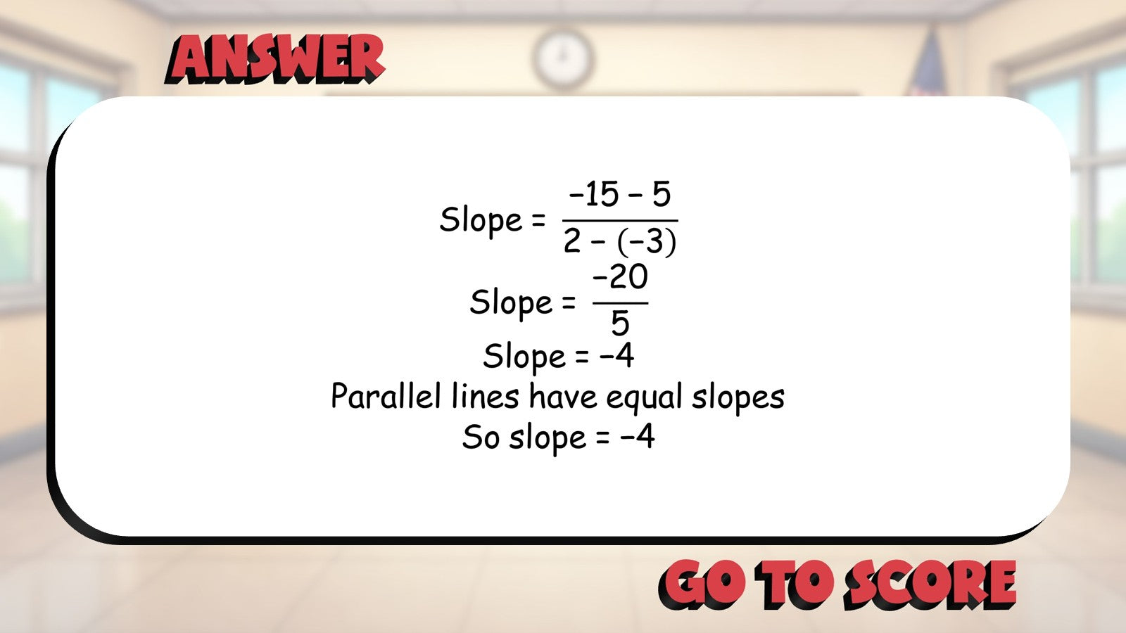 Slopes of Parallel Lines BIG TERRIBLE GAME - No Prep Geometry Math Review