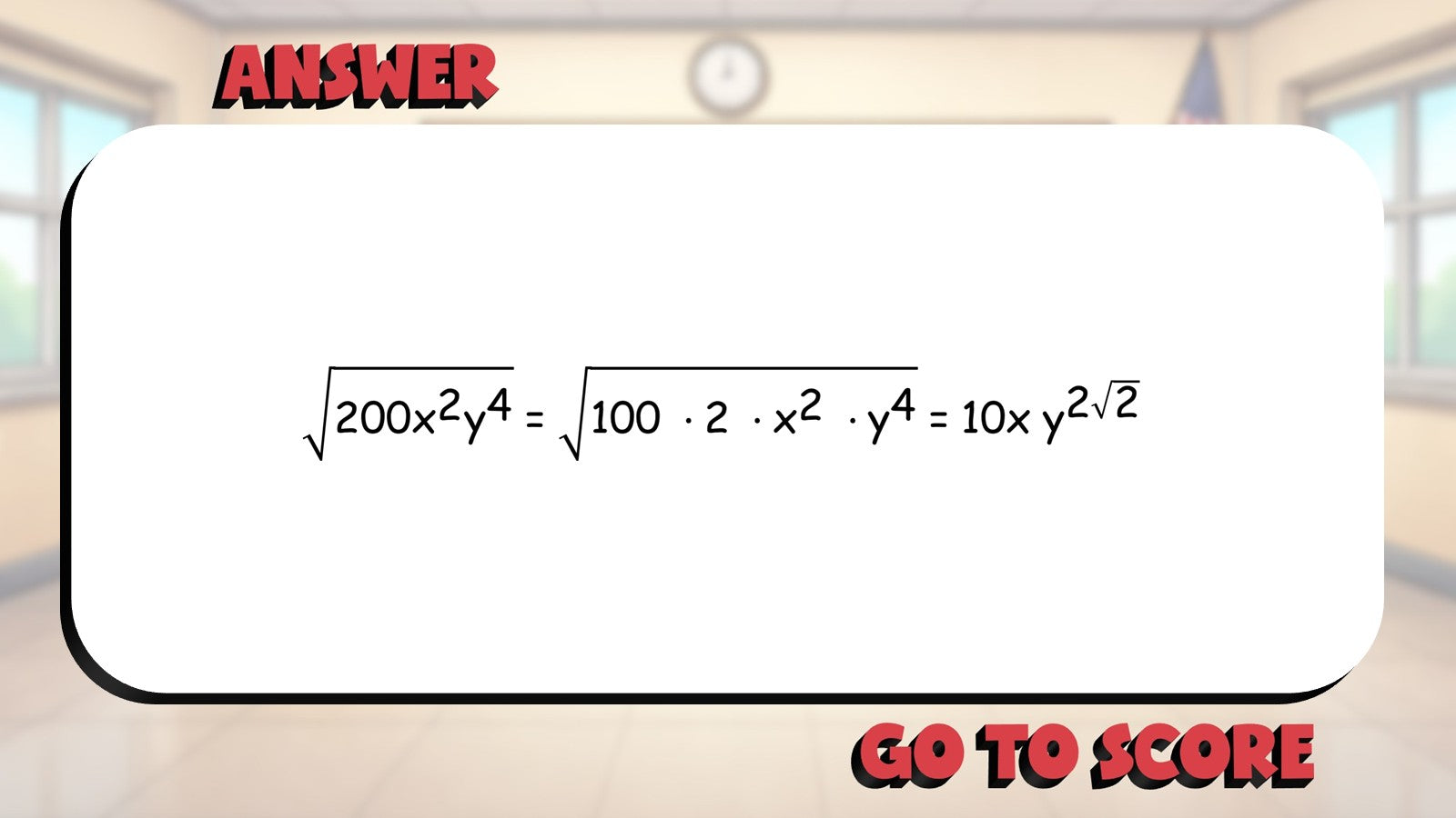 Simplifying Square Roots BIG TERRIBLE GAME - No Prep Algebra 1 Math Review