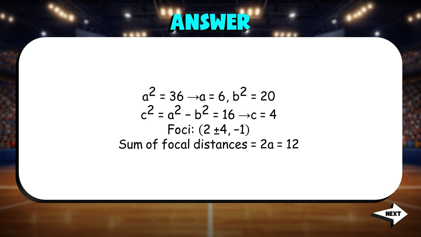Properties of Ellipses TRASHKETBALL Math Game - No Prep Algebra 2 Review