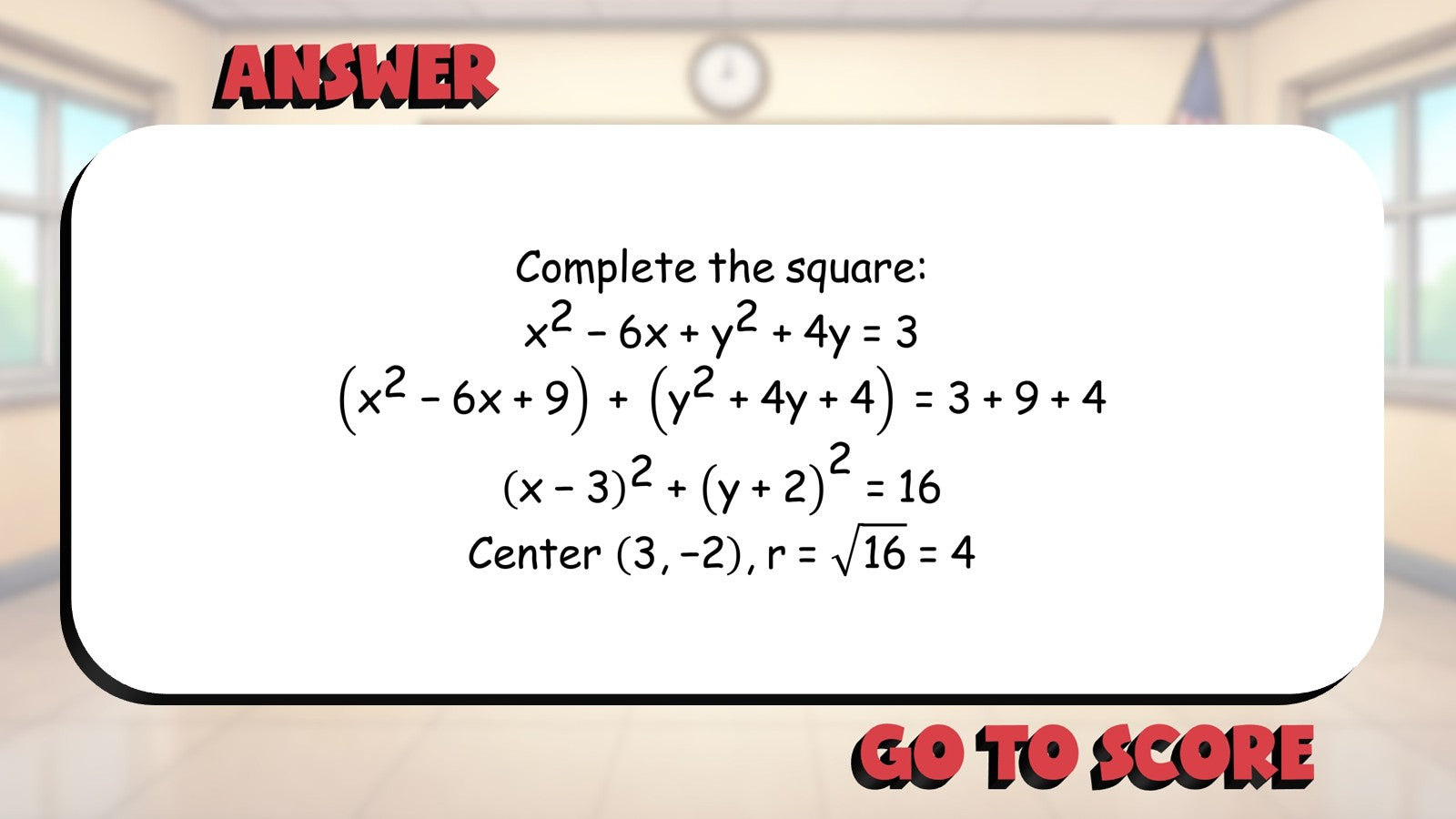Use Circles to Solve Problems BIG TERRIBLE GAME - No Prep Algebra 2 Math Review