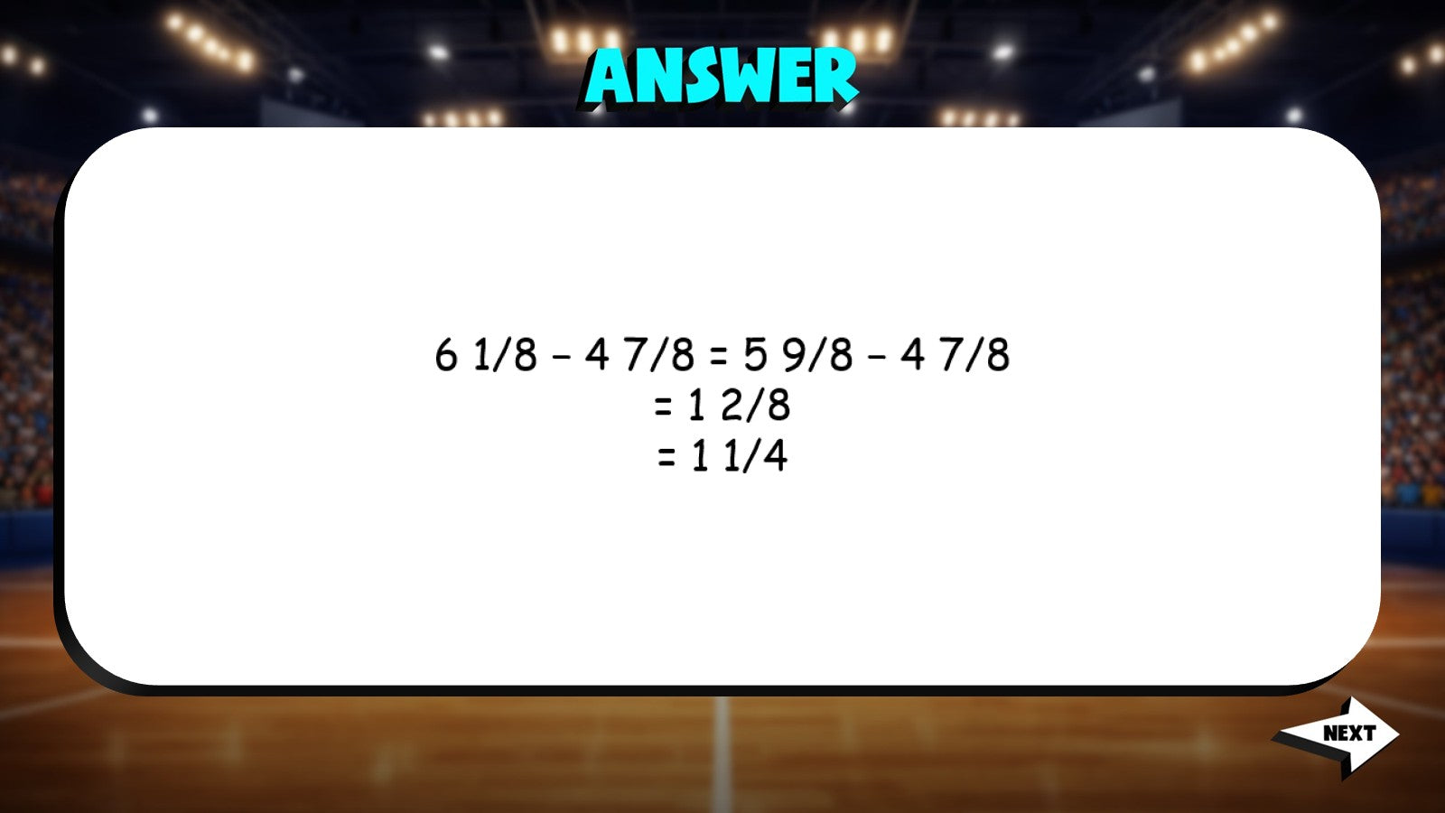 Subtract Mixed Numbers with Regrouping TRASHKETBALL Math Game - No Prep Grade 5