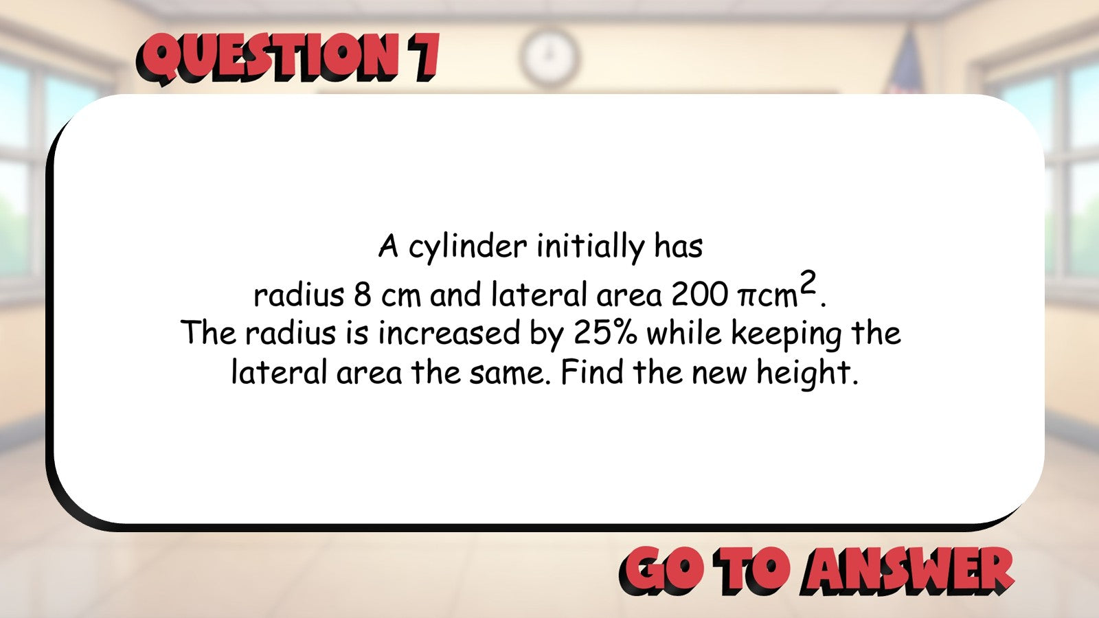 Lateral Area of Cylinders BIG TERRIBLE GAME - No Prep Geometry Math Review
