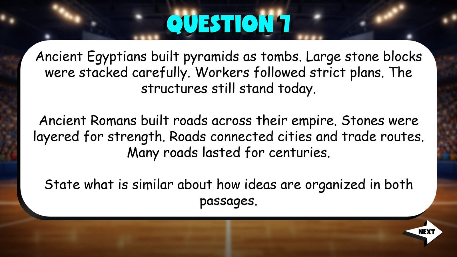 How Sections & Paragraphs Build Understanding TRASHKETBALL ELA Game - Grade 5