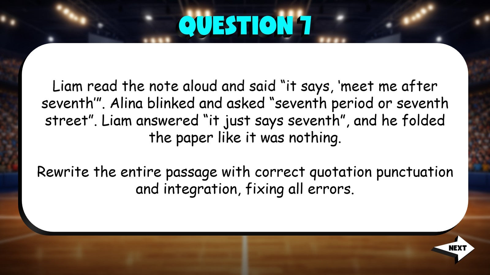 Evaluate Quotation Punctuation & Integration TRASHKETBALL ELA Game - Grade 10