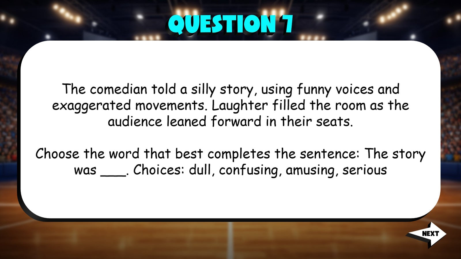 Select Words That Best Fit Context TRASHKETBALL ELA Game - No Prep Grade 4